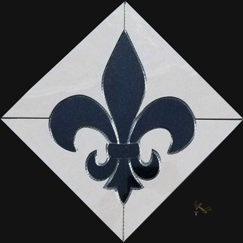 Black Fleur de Lis Mosaic Art