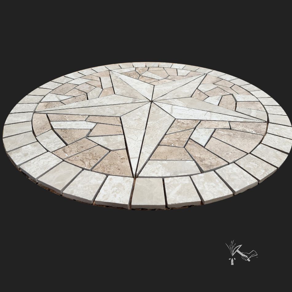 Custom Round Mosaic Texas Star Medallion for Jim (Balance)