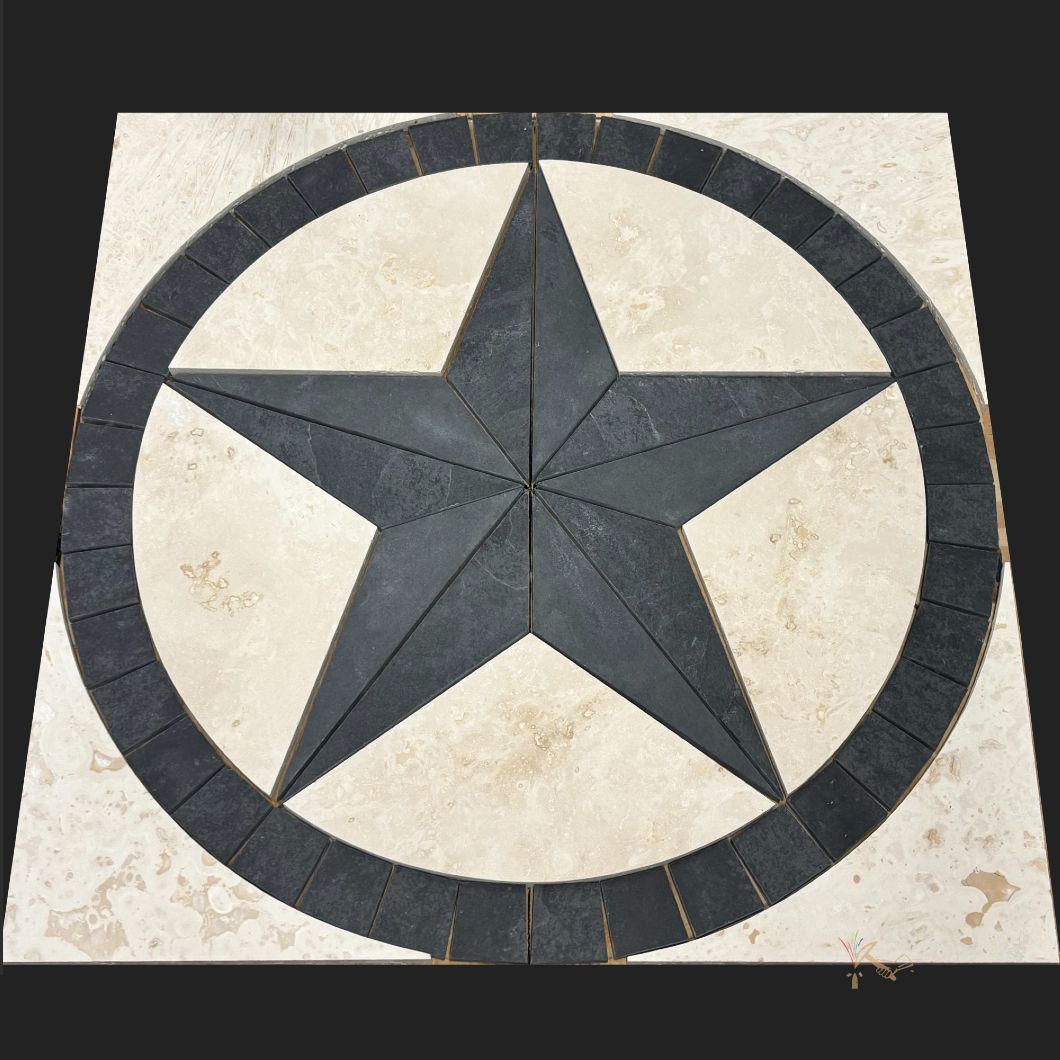 Dark Slate Texas Star Tile Medallion
