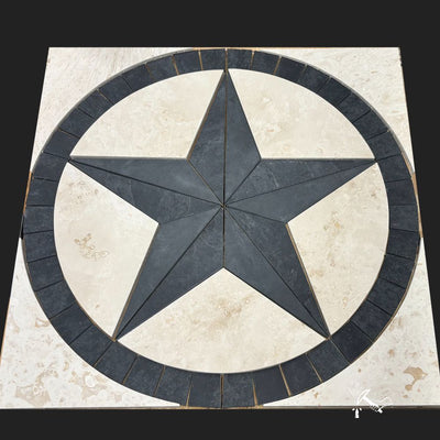 Dark Slate Texas Star Tile Medallion