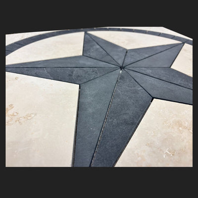 Dark Slate Texas Star Tile Medallion