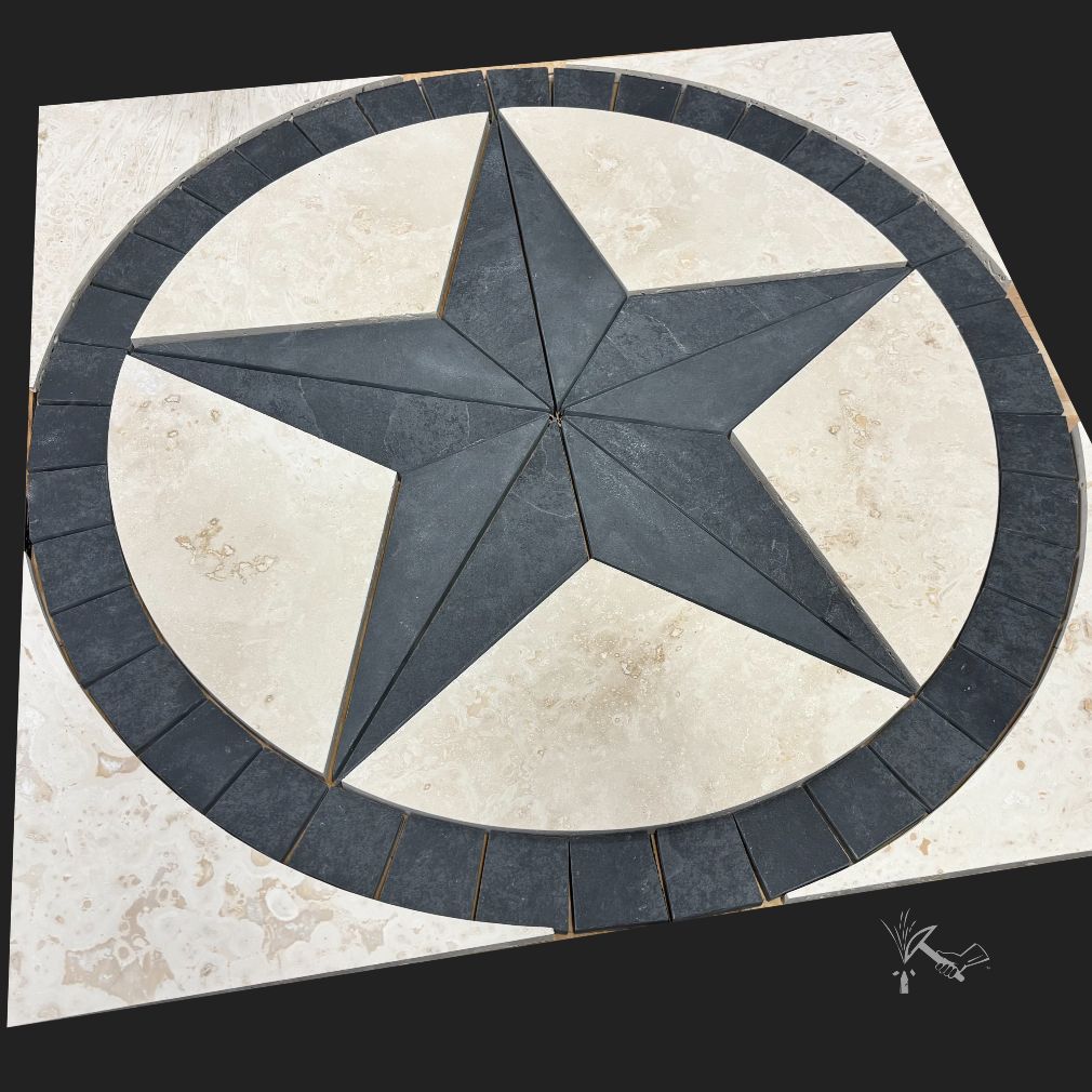 Dark Slate Texas Star Tile Medallion