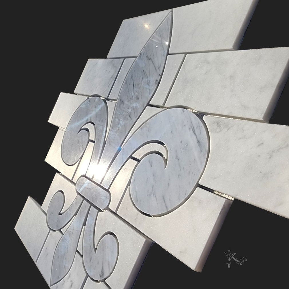 Fleur de Lis Marble Brick Insert