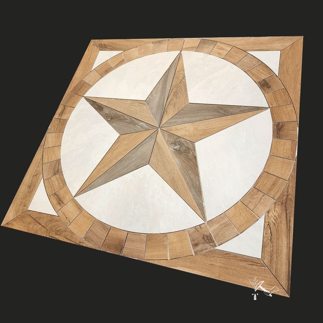 Porcelain Tile Texas Five Point Star Medallion