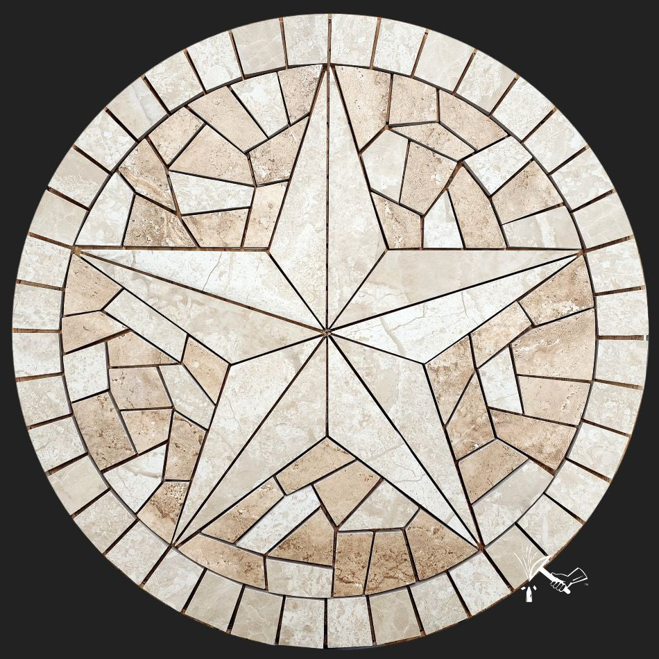 Custom Round Mosaic Texas Star Medallion for Jim (Balance)