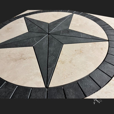 Dark Slate Texas Star Tile Medallion