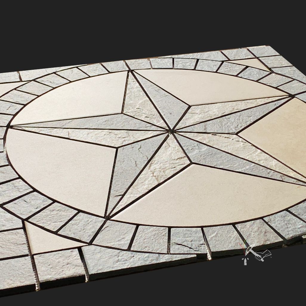 Final Payment for 42" Dark Porcelain and Ceramic Tile Texas Star Floor Medallion (for Norma)