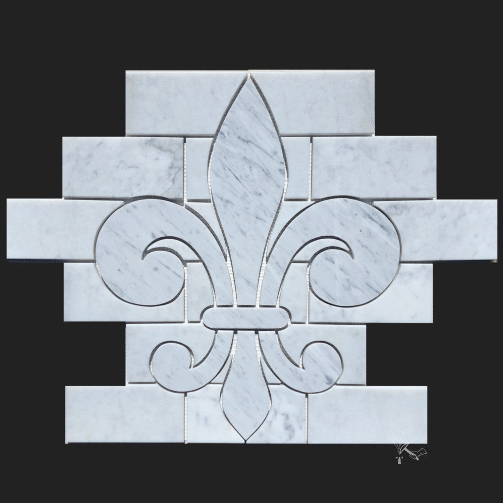 Fleur de Lis Marble Brick Insert