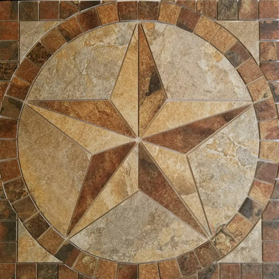 Custom Porcelain Tile Texas Star Floor Medallion for Jan