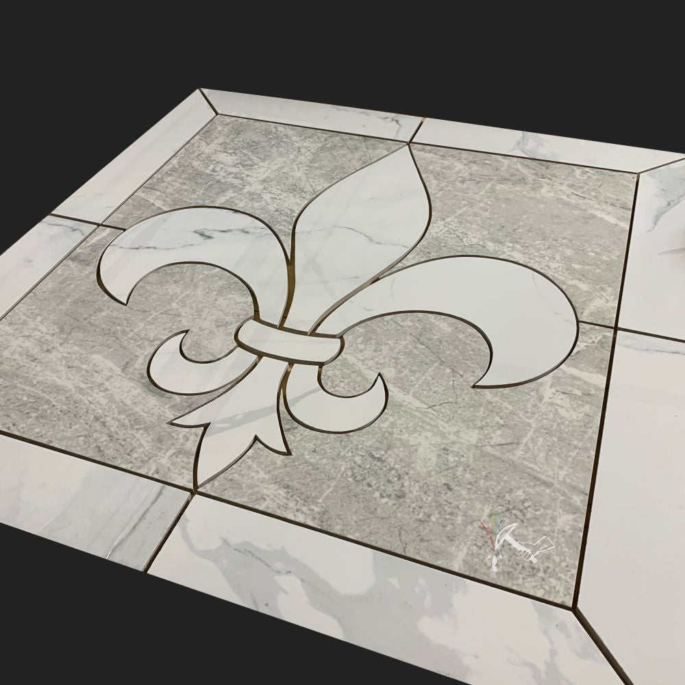 Énorme Fleur de Lis - Tile Floor Medallion / Backsplash