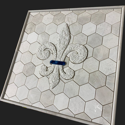 Custom Mosaic Stone Fleur de Lis (Elegance Style) for Linda