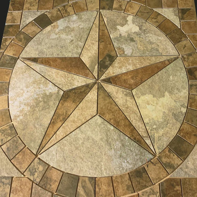 Porcelain Tile Texas Star Floor Medallion