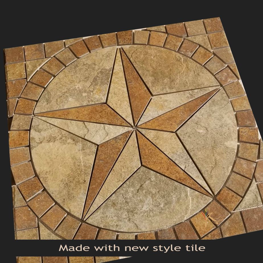 Custom Porcelain Tile Texas Star Floor Medallion for Jan